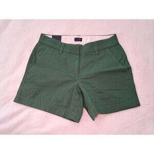 J. Crew Factory 5" Classic Chino Short Size 0 Dark Green 100% Cotton H1453 NWT